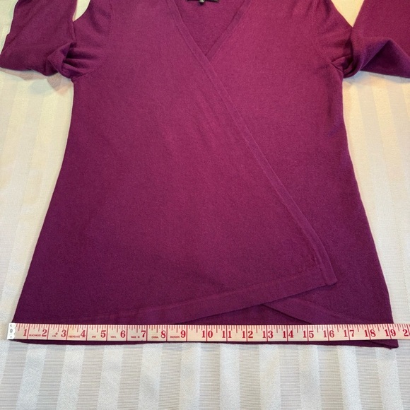 Jones New York Collection Open Front Wool Blend Cardigan Sweater Sz M Magenta - Picture 8 of 14